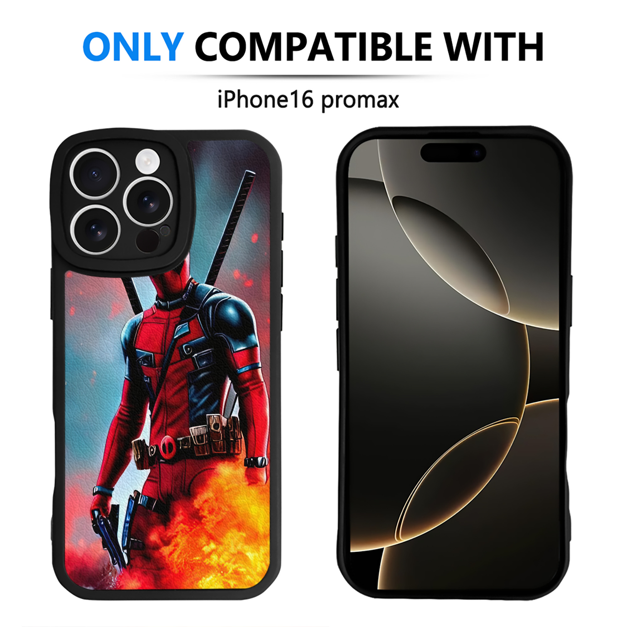 （画像用） Deadpool デッドプール 【iPhone 16シリーズ対応】シリコンスマホケース（レザー調） 材質：シリコン